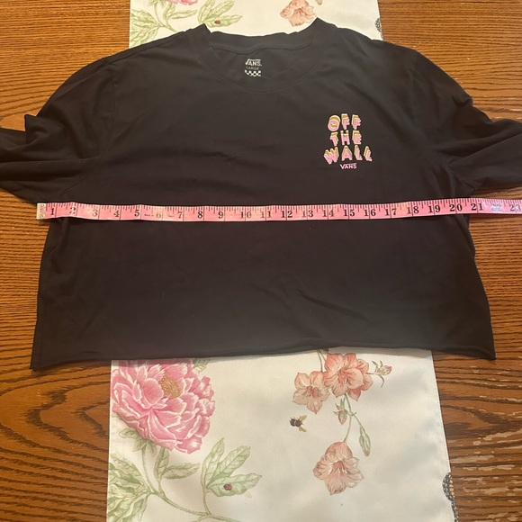 Vans Black and Pink Cropped long sleeve t-shirt - Picture 8 of 9